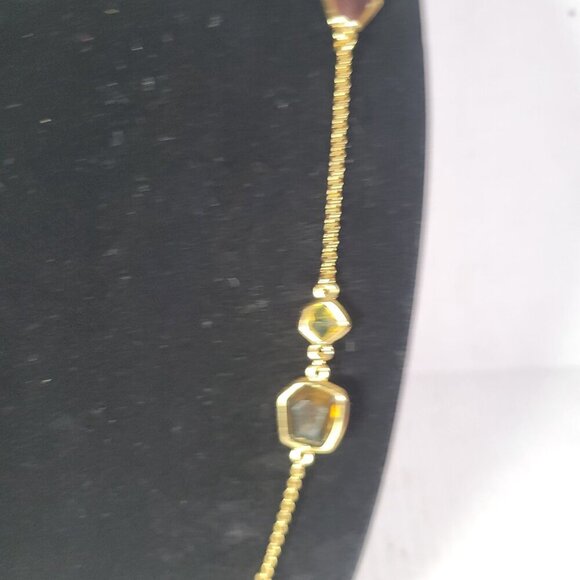 Stella & Dot Retro Gold-Tone Geometric Crystal Necklace - Picture 2 of 5